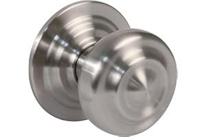 Amig - Brass Door Knob - Steel Base - Handle Diameter 70 mm - Includes Screw and Nut Fixing - Ideal for Entry Doors - Finish: Matt Chrome