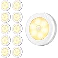 Criacr 10 Pack Motion Sensor Light, Cabinet Night Lights, Stick-on Cupboard Light with Removable Magnet, Closet Lights for Wardrobe, Closet, Hallway, Kitchen, Stairs, Chiristmas Gift, Warm White