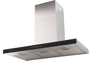 Cookology LINT901SS/A++ Touch Control Cooker Hood, A++ Energy Rated, Kitchen Wall Mounted Chimney Extractor Fan, 90cm T-Shaped Box Style, 3 Speed Powerful Extraction - Stainless Steel