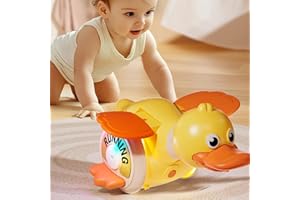 ANVELTECH Granchio che Cammina Neonato,Giochi Bambini 1 Anno,Con Interruttore di Regolazione del Suono e Della Velocità,Ricaricabile Tramite USB, Regali Per Bambini Dai 6 Mesi ai 5 Anni (Giallo)