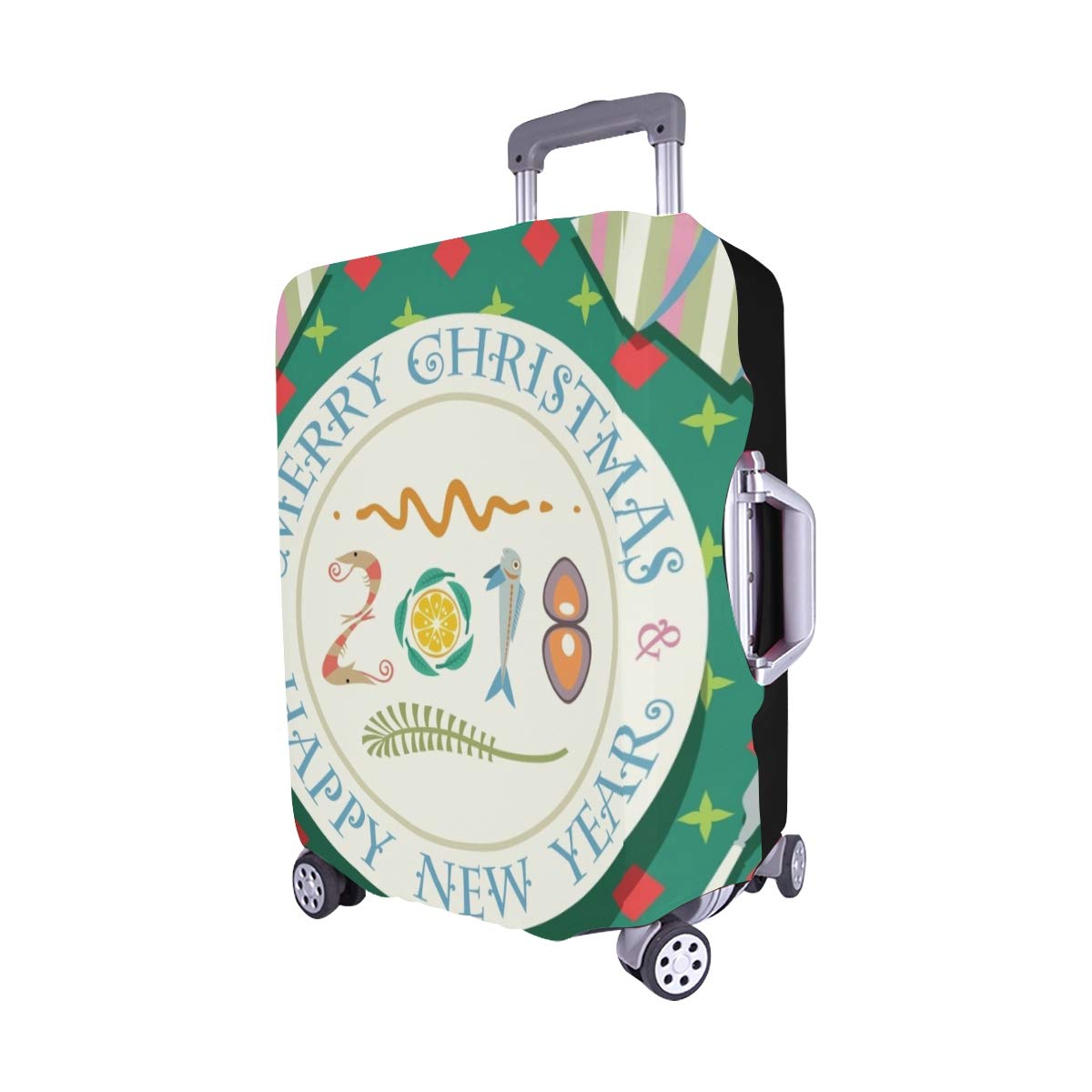 Merry-Weihnachten-EIN-frohes-neues-Jahr-Muster-Spandex-Staubschutz-Trolley-Protector-case-Fall-reisegepck-auf-285-x-205-cm-beschtzer-Koffer
