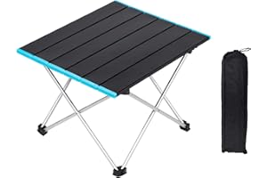 Guryon Folding Camping Table, Ultralight Aluminum Alloy Roll Up Table with Storage Bag, 3 Size S M L Fold Up Table Outdoor Dining Table For Garden Patio Picnic, BBQ, Beach, Fishing (Small)