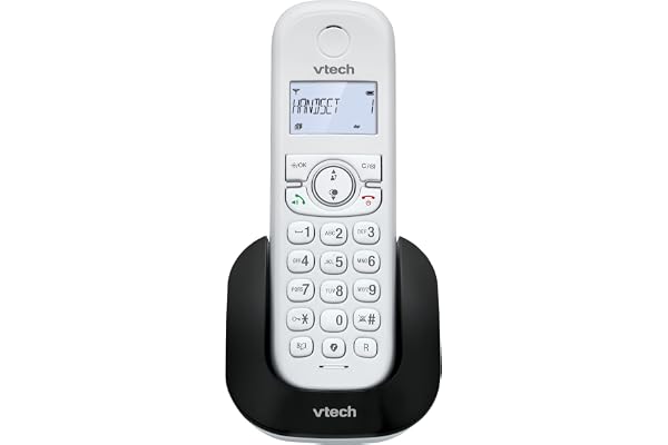 VTech CS1500 Téléphone sans Fil DECT à Double Charge avec Blocage d'appel, Identification de l'appelant/Appel en Attente, Haut-Parleur Mains Libres, écran et Clavier rétroéclairés