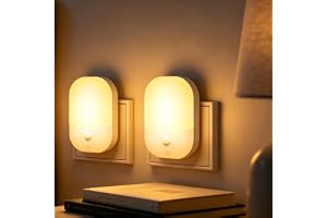 [2 Pezzi] Luce Notturna da Presa con Sensore Crepuscolare, 5 Livelli Dimmerabile, 3000K Bianco Caldo, Modalit…