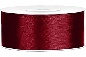CARTONARE Satinband Auswahl aus 25 Farben und 6 Breiten 3mm 6mm 12mm 25mm 38mm 50mm Dekoband als Deko für Hochzeit, zum Basteln, als Geschenkverpackung