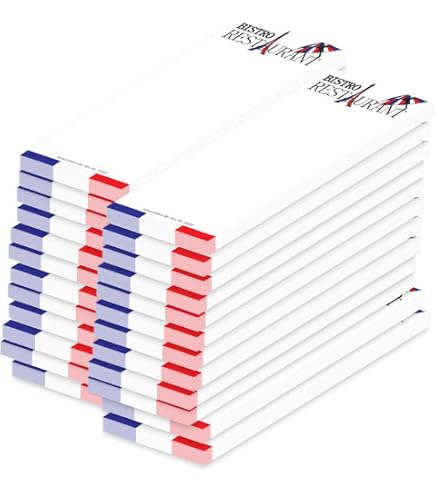 Lot De 10 Blocs-Notes Collés 75×140 Mm 70 G/m² – 50 Feuilles Blancs, Sans Trou, Parfait Pour Notes Rapides