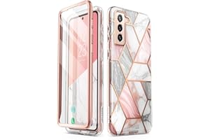 i-Blason Błyszczące etui do Samsung Galaxy S22 (6,1") 5G etui na telefon komórkowy, bumper, 360 stopni, błyszczące etui [Cosmo] ze zintegrowaną ochroną wyświetlacza wydanie 2022 (marmur)