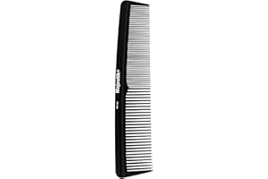 Hair Comb Black Professional Hairdressing Carbon Fiber Comb Master Barber and Salon Anti Static Heat Resistant Strong & Durable Medium and Fine Tooth By Majestik+