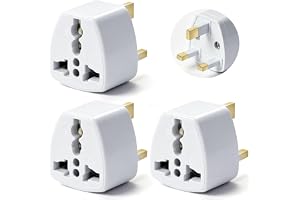 SKY-TOUCH 3 Pcs Universal travel Plug Adapter, 3 Pin Power Plug Adapter for AU/UK/EU/US, Plug Converter for Business, Holiday, Hotel, Airport