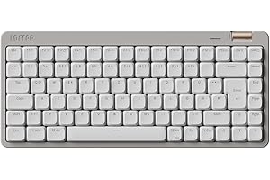 ‎LOFREE Flow Lite84 Tasten Low Profile Mechanische Tastatur (Deutsches Layout QWERTZ) - Kabellos Bluetooth/2.4G/Kabel, Swappable mit Specter Linearen Switches, Wiederaufladbar - Für Win&Mac (Marmor Grau)