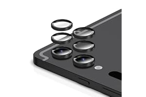 GIOPUEY [Full Protection Camera Lens Protector Compatible with Samsung Tab S10 Ultra/S9 Ultra,[2 Pack] Metal + Tempered Glass, Camera Protector - black