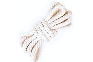 Lang Horn 8mm Macrame Cord, 16 Feet 5 Meters Thick Soft Cotton rope for plant hangers, floating shelves, wall garden, craft, all purpose rope (8mm - 5 Meter White)