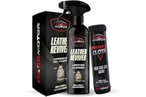 BASS MOTOR BassMotor Pulitore per Cuoio, Pelle e Alcantara Auto Pulisce, Sgrassa e Condiziona Sedili e Rivestimenti - Leather Reviver 500 ml + Panno in Microfibra Premium