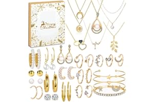 MEIRUIER Jewelry Set Advent Calendar 2025,24 Days Countdown Calendar for Adult Women Christmas, Fashion Bracelet Necklace Rings Earring, Xmas Surprise Gift for Wife Daughter Mom Adult Girls ﻿