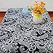 Produktbild WJYdp Quadratische Baumwolle und Leinen schwarz Tischdecke chinesische ethnische Tischdecke schwarz und weiß Phoenix Vogel Hotel Tischdecke Home Retro Tischdecke,90X90CM