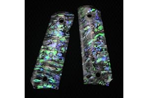 Aibote 1911 Pistolengriffe Natürliche Neuseeländische Abalone-Schale benutzerdefinierte DIY EDC Pistolen Griffe voller Größe passt die meisten Commander, Standard & Regierung 1911 Modelle