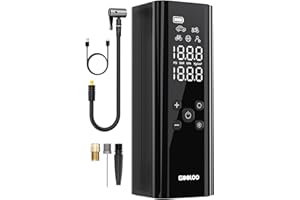 GOOLOO GT150 Car Tyre Inflator Air Compressor, 4X Faster Portable Car Tyre Pump 7500mAh 150PSI Digital Bicycle Pump with Auto-Shutoff, Cordless Electric Air Pump for Bikes Balls Cars with LED Screen