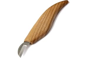 BeaverCraft Chip Carving Knife C6 2,5cm Wood Carving Knife for Fine Chip Carving Wood and Stop Cuts Detail Chip Knife for Wood Carving Wood Pre-sharpened Wood Carver Small Knife Whittling