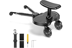 ACEMORA Planche Poussette Universelle, Skate Poussette Universelle, Portable Kiddy Boards avec Sangle de Suspension, Planches à Roulettes pour bébé pour Enfants de 2 à 6 Ans (25kg)