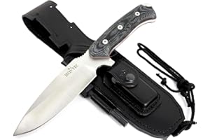 JEO-TEC Nº15: Couteau Bushcraft Outdoor Survie - Lame inox Bohler N690C - Étui de transport - Fabriqué en Espagne