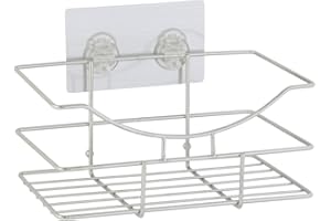 axentia Étagère Murale Nice en Acier Inoxydable argenté - Accessoires de Salle de Bain avec Autocollants de Fixation - Charge maximale : env. 6 kg - 15 x 10,5 x 23,5 cm