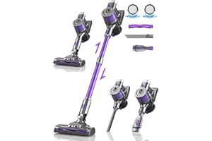 OLAYMEY Aspirapolvere Senza Fili Potente 30Kpa, 6 in 1 Scopa Elettrica Senza Fili da 300W Ricaricabile Aspirapolvere Luci a LED peli Casa Animali Auto Briciole