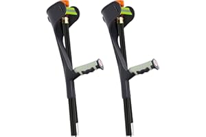 OUUTMEE Béquilles sous Aisselle Pliables en Aluminium, Paire Réglable en Hauteur Jusqu’à 150KG, Appui Axillaire Léger pour Marche, Blessures et Rééducation(Noir)