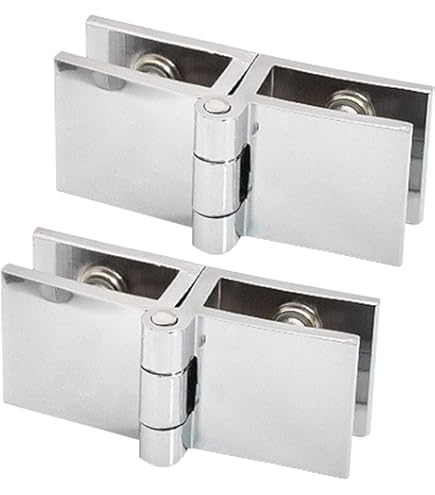 Lyxtiorn Lot De 8 Charnières De Porte En Verre Modernes Et Contemporaines, En Acier Inoxydable 304, Noir, Sans Perçage, 4 Coussins En Caoutchouc, Pour Verre De 5 à 8 Mm D'épaisseur, Convient