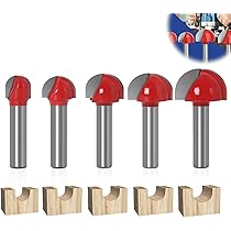 5 Frese Per Legno CNC - Codolo 8 Mm, Punta Tonda In Metallo Duro, Per Spianature - Foto 2