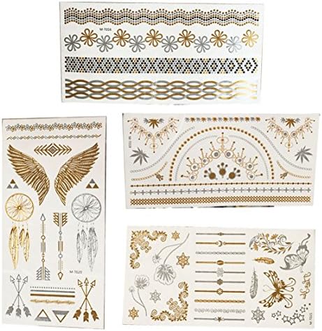 4pcs Waterproof Temporary Tattoo Stickers Butterfly Flowers Set for Kids Adults Women Girls