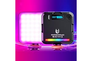 BIRSHE Lumiere Photo, RGB Video Light, Éclairage Appareil Photo LED RGB 360° avec 3 Griffes, Rechargeable, 13 FX d'éclairage, éclairage Lampe Vidéo Portable 2500K-9000K Couleur, Lampe Vidéo pour Photographie