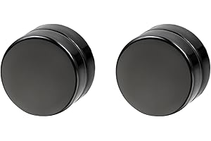 Flongo 6-12mm Pendientes magnéticos de acero inoxidable redondos sin aros Punk Hip-Hop Rock Fancy Gift Jewellery Black para mujeres hombres