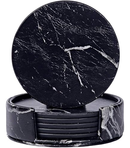 Set 6 Sottobicchieri In Ceramica Stile Marmo Con Base Sughero - Per Tazze, Vasi E Decorazione - Foto 4