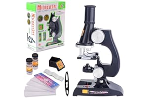 Microscope Enfant, ALEENFOON 100x 200x 450x Grossissement Scientifique Enfant Microscope Set pour Kids étudiants pour l'éducation Précoce