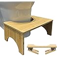 DTXDTech Squatting Step Footstool, Squatting Toilet Stool, Bamboo Toilet Stool, Assisted Toilet Stool, Poop Stool, Healthy Bowel Movement，Your Nice Helper