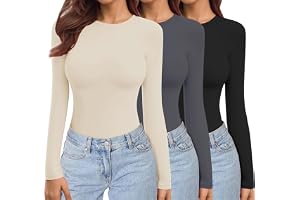 Ekouaer dam 3-pack långärmad skjorta undertröja lager te varm termisk topp slim fit basic toppar
