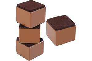 ‎EZPROTEKT Ezprotekt 2"/5.1 cm Möbelerhöhung aus Karbonstahl, 2.4" Breit, Selbstklebende Möbelerhöhung fügt 2" Höhe zu Betten, Sofas Schränken, Unterstützt 20.000 lbs, Braunes Quadrat