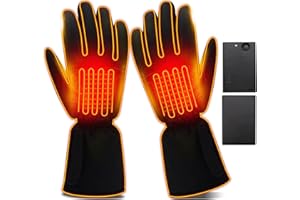 AMNF Gants chauffants électriques portatifs alimentés par batterie pour homme et femme - Coupe-vent - Pour écran tactile - Pour randonnée, cyclisme, sports de plein air