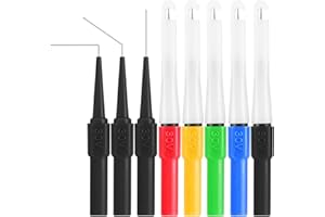Xiatiaosann Sonda Trasera Sonda perforadora de alambre Kit de pines de sonda de potencia para cables de prueba de multímetro, 8PCS 0.7mm Aislamiento Sondas perforantes de alambre y sonda trasera
