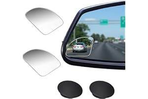 Amfor Toter-Winkel-Spiegel HD-Glas konvexe Linse rahmenlos verstellbar toter Winkel Spiegel für konvex, für Autos, LKWs, SUVs, Verkehrssicherheit – 2 Stück (BSM-sector)