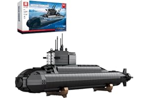 Reobrix Ensemble de construction de sous-marin nucléaire militaire, kit de modèle de jouet avec lumières 800, décoration technique pour la maison