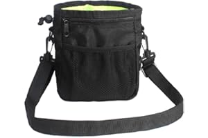 HANWELL Dog Treat Pouch Bag with Poop Bag Holder, Waterproof Puppy Training Walking Bag With Shoulder Strap, Waist Belt and Clip, Hands Free Carries for Running