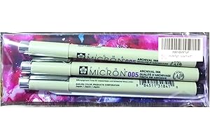 SAKURA akura Pigma Micron 005 Nero 3 Pz Penna a pigmento a punta superfina ed ESTOMPE Made in Japan