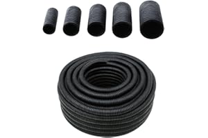 Megaa store Flexibles Leerrohr Wellrohr mit/ohne Zugdraht 750N M16 M20 M25 M32 M40 Kabelschutz ungeschlitzt Außenbereich UV-Beständigkeit (Ø 19 mm innen/Ø 25 mm außen / 25m)