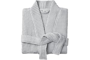 Allure Bath Fashions Unisex Bathrobe Lightweight Textured Waffle Robe - Soft Hotel Dressing Gown, Kimono
