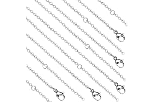 RMENOOR 20 Brins Environ 55cm Chaîne en Acier Inoxydable Chaîne de Collier avec Fermoir Mousqueton Chaîne Collier en Acier Inoxydable Chaîne de Fabrication de Bijoux pour DIY Loisirs Créatifs Bracelet