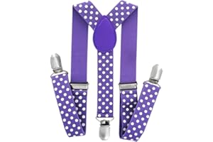 FATASH Kids Elastic Braces & Bow Tie Set | Adjustable Polka Dot Suspenders Y-Shape Clip-on Toddler | Children's Waistcoat Costume Accessory | Suitable for Boys & Girls Ages Up to 8 Years