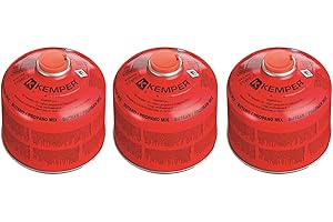 KEMPER - Pack 3 Cartucce di gas 230g Propano/Butano 7/16 Fornello da campeggio Resistente a bassa temperatura EN417