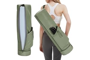 sportsnew Sac Tapis Yoga Femme Sac de Yoga à Pleine Fermeture Compartiment Humide Indépendant et Poche pour Bouteille d'eau Bandoulière Réglable
