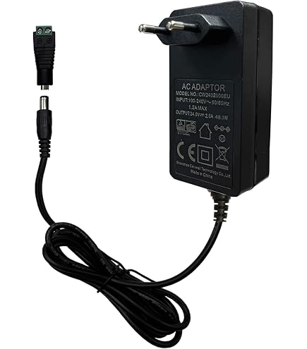 TOP CHARGEUR Adaptador Universal 24V 1A (1000mA) – Fuente Alimentación DC Con Conector 3.5x1.35mm, CE/RoHS, Protección Múltiple (24W)